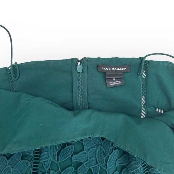 Club Monaco Green Lace Midi Dress Size 4 - Picture 8 of 12